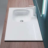 Lavabo Glasvilla, lavabo encastré, lavabo en fonte minérale, meuble-lavabo, grand espace de rangement, rectangulaire Col04