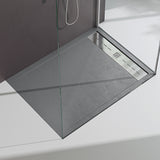 Receveur de douche Glasvilla pour cabine de douche, plat, rectangulaire, gris béton, en fonte minérale Corvus de haute qualité.