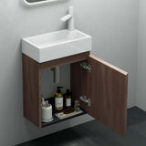 glasvilla Mobile Bagno Sospeso con Lavabo Bianco Mobiletto da Bagno 46x26x63cm Pisa02