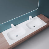 Lavabo Glasvilla, lavabo encastré, lavabo en fonte minérale, meuble-lavabo, grand espace de rangement, rectangulaire Col04