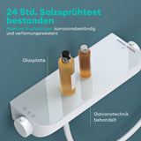 Système de douche Glasvilla avec thermostat, kit de robinetterie complet avec verrouillage de sécurité, 3 jets, pommeau de douche réglable en hauteur avec bec inférieur en laiton, système de douche 9