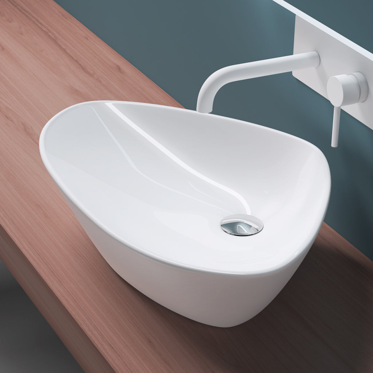 glasvilla lavabo lavabo de encimera cuenco lavabo de encimera de cerámica cuenco de encimera en blanco incl. recubrimiento nano Brüssel215