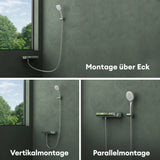 glasvilla Thermostat Badewannenarmatur mit Handbrause Wannenarmatur Wannenthermostat 4 Strahlarten Wandarmatur für Badewanne aus Messing inkl. Brauseschlauch Duschsystem8