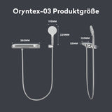 glasvilla Thermostat Badewannenarmatur mit Handbrause Wannenarmatur Wannenthermostat 4 Strahlarten Wandarmatur für Badewanne aus Messing inkl. Brauseschlauch Duschsystem8 Oryntex-03
