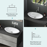 Vasque à poser Glasvilla, vasque, meuble-lavabo, vasque en fonte minérale Col802