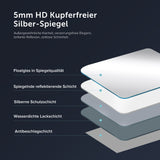 glasvilla Miroir Mural de Salle de Bain Miroir de Salle de Bain LED avec Interrupteur Tactile Antibuée Couche Antibuée