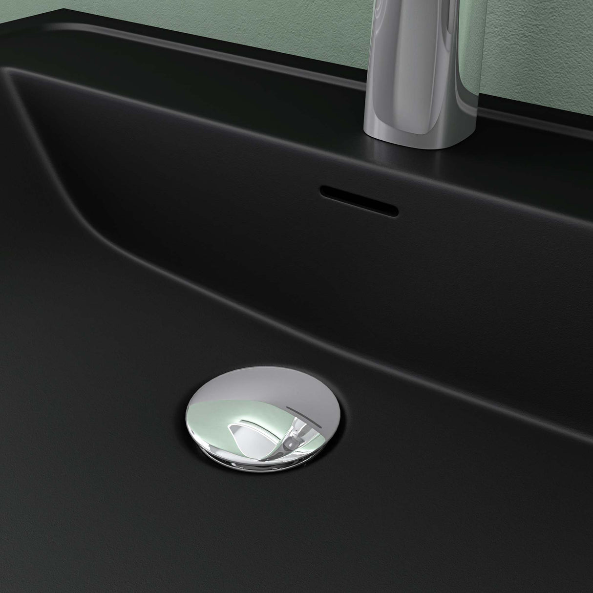 Lavabo Glasvilla, lavabo encastré, vasque rectangulaire en matériau minéral moulé avec trop-plein, Col8