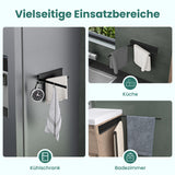 Porte-serviettes Glasvolla sans perçage, pivotant à 180° avec 3 bras, barre porte-serviettes auto-adhésive ou magnétique, porte-serviettes pour salle de bain et cuisine Folda-02