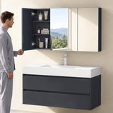 Glasvilla Armario Espejo de Baño con Puertas Sin Marco y Estantes Ajustables – Spiegelschrank 02