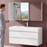 Glasvilla Armario Espejo de Baño con Puertas Sin Marco y Estantes Ajustables – Spiegelschrank 02