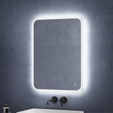 glasvilla Miroir Mural de Salle de Bain Miroir de Salle de Bain LED avec Interrupteur Tactile Antibuée Couche Antibuée
