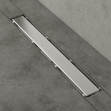 Bonde de douche Glasvilla en acier inoxydable | Kit de siphon complet pour salle de bain | Carrelable, débit de 35 l/min | Filtre à cheveux KE110