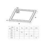 glasvilla Receveur de Douche Bac à Douche Carré en Acrylique de Haute Qualité Faro