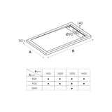 glasvilla Duschwanne Duschtasse aus hochwertigem Acryl Rechteckig Quadratisch Xetro04