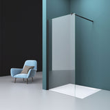 Barre de support pour paroi de douche Glasvilla | Stabilisateur de paroi vitrée pour douches à l'italienne | Pivote à 180° pour verre de 6 à 10 mm d'épaisseur