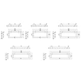 Console murale design Glasvilla en acier inoxydable, support de lavabo 3 pièces WH01