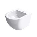 glasvilla Hänge-Bidet Weiß 48,5x36x36cm aus Keramik 1-Hahnloch schmutzabweisende Oberfläche Düren179