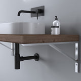 Support mural de lavabo en acier inoxydable Glasvilla Design WH02