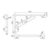 Support mural de lavabo en acier inoxydable Glasvilla Design WH02
