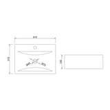 glasvilla Lavabo da Appoggio 60x31x10cm in Ceramica Lavabo Bagno Sospeso Lavandino Bagno da Appoggio con Nano Rivestimento Rettangolare Brüssel118g