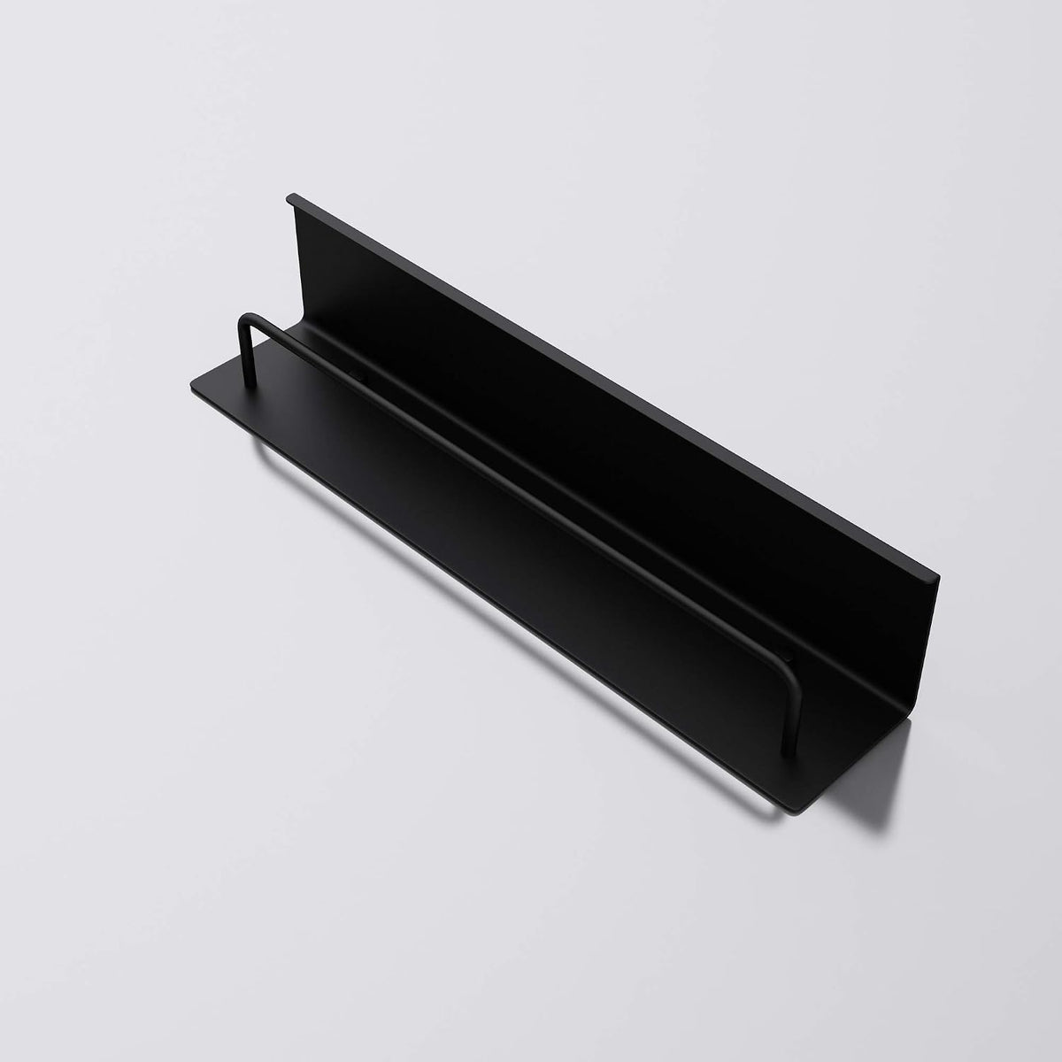 glasvilla Handtuchhaken mit Ablage Schwarz matt 50x10x10 cm aus Edelstahl Wandregal mit Hakenleiste, Handtuchhalter Wandmontage inkl. 5 Haken, MMF257