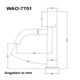 Robinetterie Glasvilla, robinet de salle de bain, robinet d'évier, installations de salle de bain, mitigeur monocommande WAO-7701