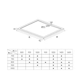 glasvilla Receveur de Douche Bac à Douche en Acrylique de Haute Qualité Rectangulaire 70-140 cm Faro