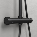 glasvilla Wassersparende Regendusche Wellness-Duschsystem schwarz matt mit rundem Duschkopf (Ø 20cm) Dusch-Set mit Handbrause & Einhebelmischer in zeitloser Optik