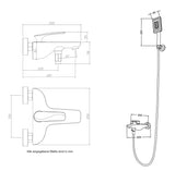 glasvilla Duschsystem Handbrause & Einhebelmischer inkl. 3-Strahlarten