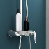 Système de douche Glasvilla avec douchette et pommeau de douche, douche de pluie, kit de fixation murale