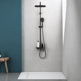 Système de douche Glasvilla avec douchette et pommeau de douche, douche de pluie, kit de fixation murale