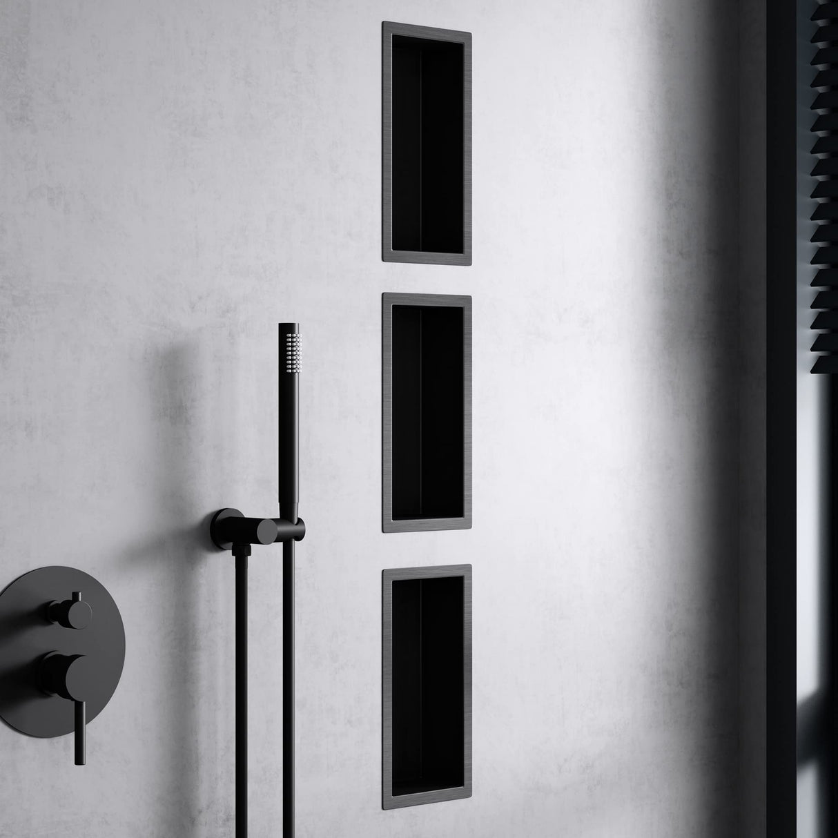 glasvilla Nicchia a Parete in Acciaio Inox Mensola Doccia a Muro a Incasso Piastrellabile Facile da Montare