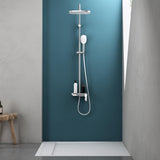 Système de douche Glasvilla avec douchette et pommeau de douche, douche de pluie, kit de fixation murale