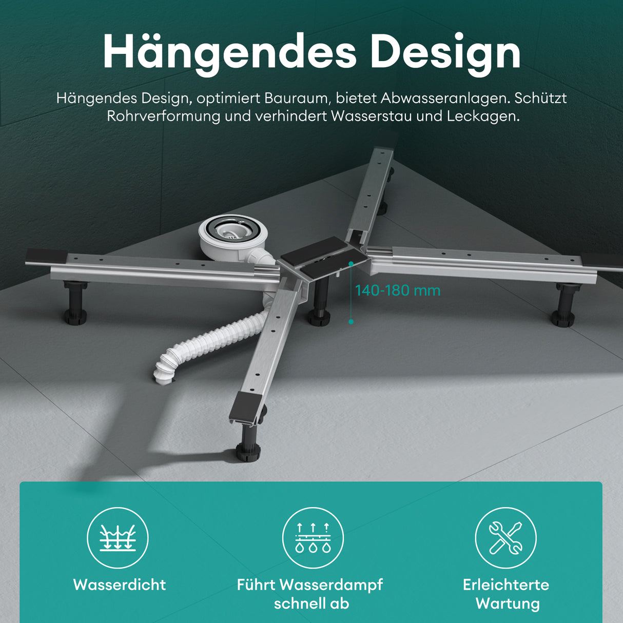 Pieds de receveur de douche, pied de receveur de douche, pied de fixation pour receveurs de douche en forme de X, cadre de receveur de douche avec 5 pieds réglables 