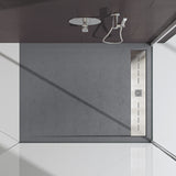 Receveur de douche Glasvilla pour cabine de douche, plat, rectangulaire, gris béton, en fonte minérale Corvus de haute qualité.