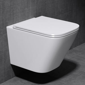 Glasvilla Design WC Suspendido Negro Sin Borde A112 – PowerFlush con Asiento Soft-Close
