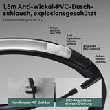 glasvilla Thermostat Badewannenarmatur mit Handbrause Wannenarmatur Wannenthermostat 4 Strahlarten Wandarmatur für Badewanne aus Messing inkl. Brauseschlauch Duschsystem8