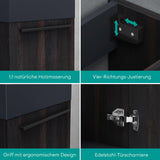 glasvilla Ensemble de Meubles de Salle de Bain avec Meuble Sous-Vasque Lavabo Anthracite Mat et Miroir de Salle de Bain LED 46x26x63 cm Pisa