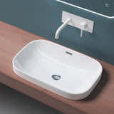 Lavabo Glasvilla, lavabo encastré avec nano-revêtement, céramique blanche, Bruxelles 5082