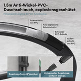 Système de douche Glasvilla avec thermostat, kit de robinetterie complet avec verrouillage de sécurité, 3 jets, pommeau de douche réglable en hauteur avec bec inférieur en laiton, système de douche 9