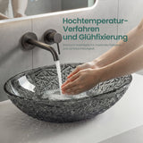 glasvilla Waschbecken Glas Aufsatzwaschbecken Glaswaschbecken Handwaschbecken Waschschale Oval Minerva08