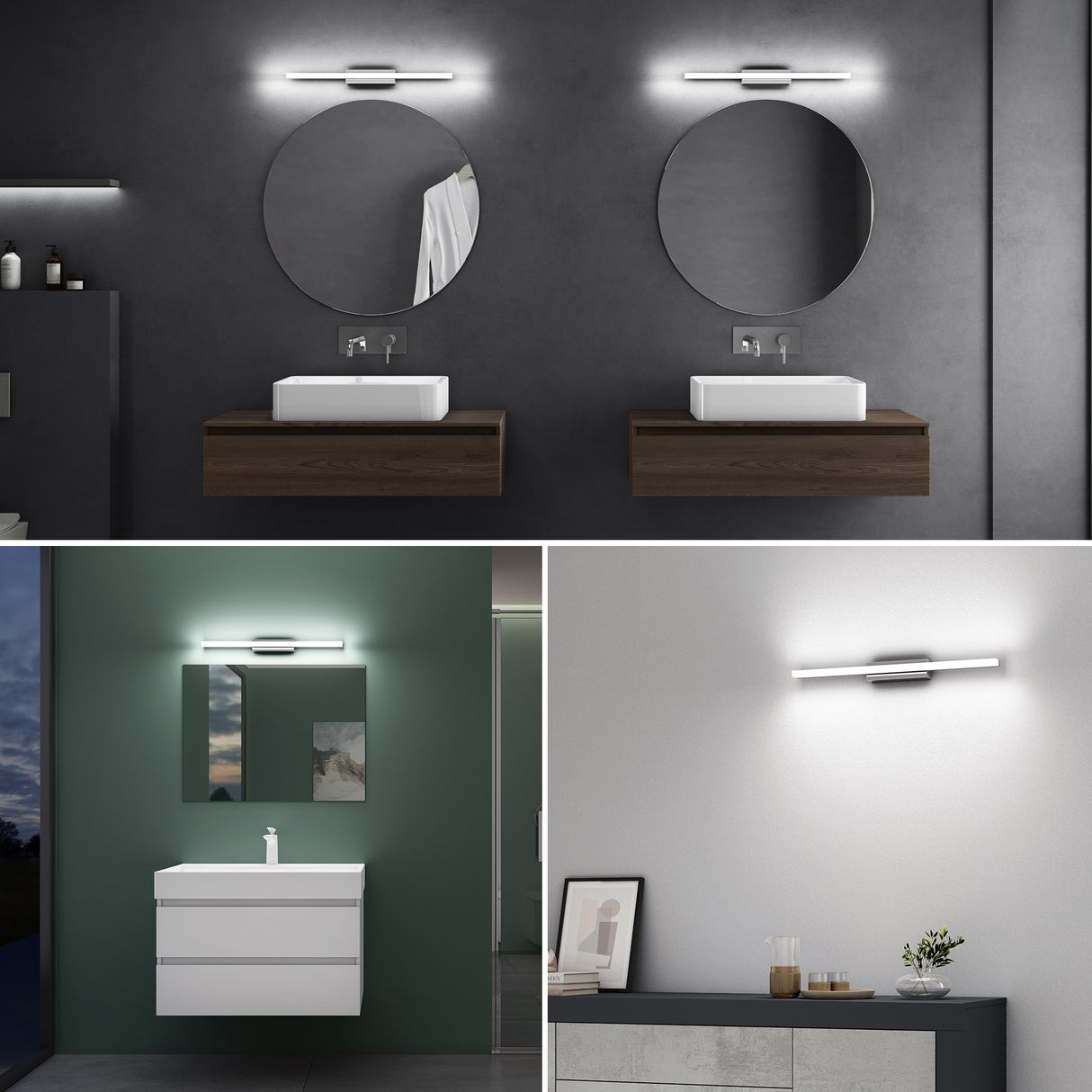 glasvilla Spiegelleuchte LED Badlampe | Spiegellampe, 6000K lámpara de baño | LED Wandleuchte 9W Spiegelstrahl