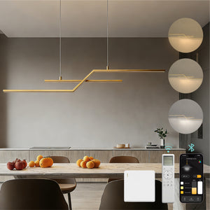 glasvilla Lampadario a Sospensione 18W, 105CM, Lampada da Soffitto a Sospensione 3000K/4000K/6000K con Cavo Regolabile per Camera da Letto e Soggiorno