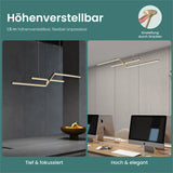Glasvilla Design – Lámpara colgante LED lineal 105 cm, 3 temperaturas de color 3000K–6000K (18W)