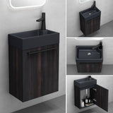 glasvilla Ensemble de Meubles de Salle de Bain avec Meuble Sous-Vasque Lavabo Anthracite Mat et Miroir de Salle de Bain LED 46x26x63 cm Pisa