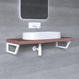 Console murale en acier inoxydable Glasvilla Design, support de lavabo, support d'étagère, porte-étagère WH04