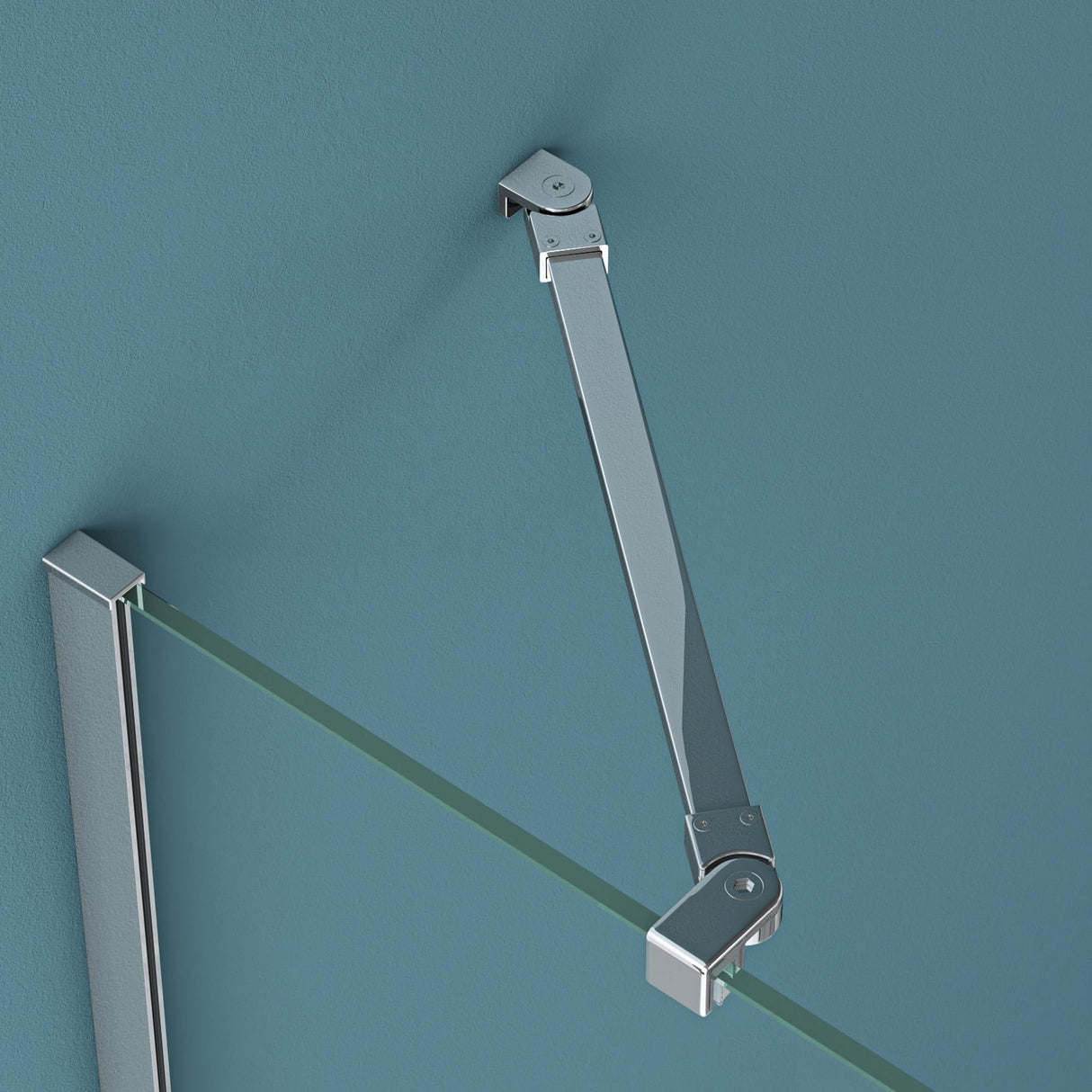 Barre de support pour paroi de douche Glasvilla | Stabilisateur de paroi vitrée pour douches à l'italienne | Pivote à 180° pour verre de 6 à 10 mm d'épaisseur