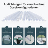 Joint de douche en PVC Glasvilla | Joint de porte de douche pour verre de 6 à 8 mm d'épaisseur | Joint de remplacement pour portes et parois de douche