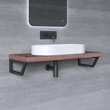 Console murale en acier inoxydable Glasvilla Design, support de lavabo, support d'étagère, porte-étagère WH04