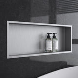 glasvilla Nicchia a Parete in Acciaio Inox Mensola Doccia a Muro a Incasso Piastrellabile Facile da Montare